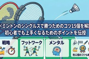 バドミントンのシングルスで勝つためのコツ15個を解説！初心者でも上手くなるためのポイントを伝授