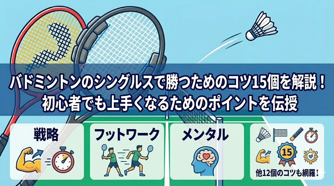 バドミントンのシングルスで勝つためのコツ15個を解説！初心者でも上手くなるためのポイントを伝授